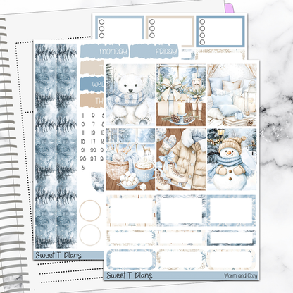 Warm and Cozy Winter Christmas Vertical Mini/B6 Print Pression Weekly Sticker Kit