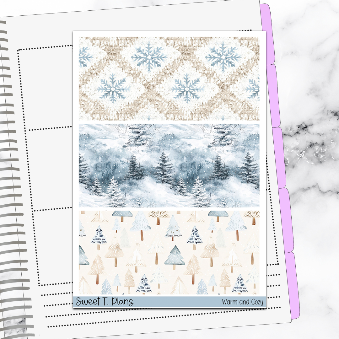 Warm and Cozy Winter Christmas Vertical Mini/B6 Print Pression Weekly Sticker Kit