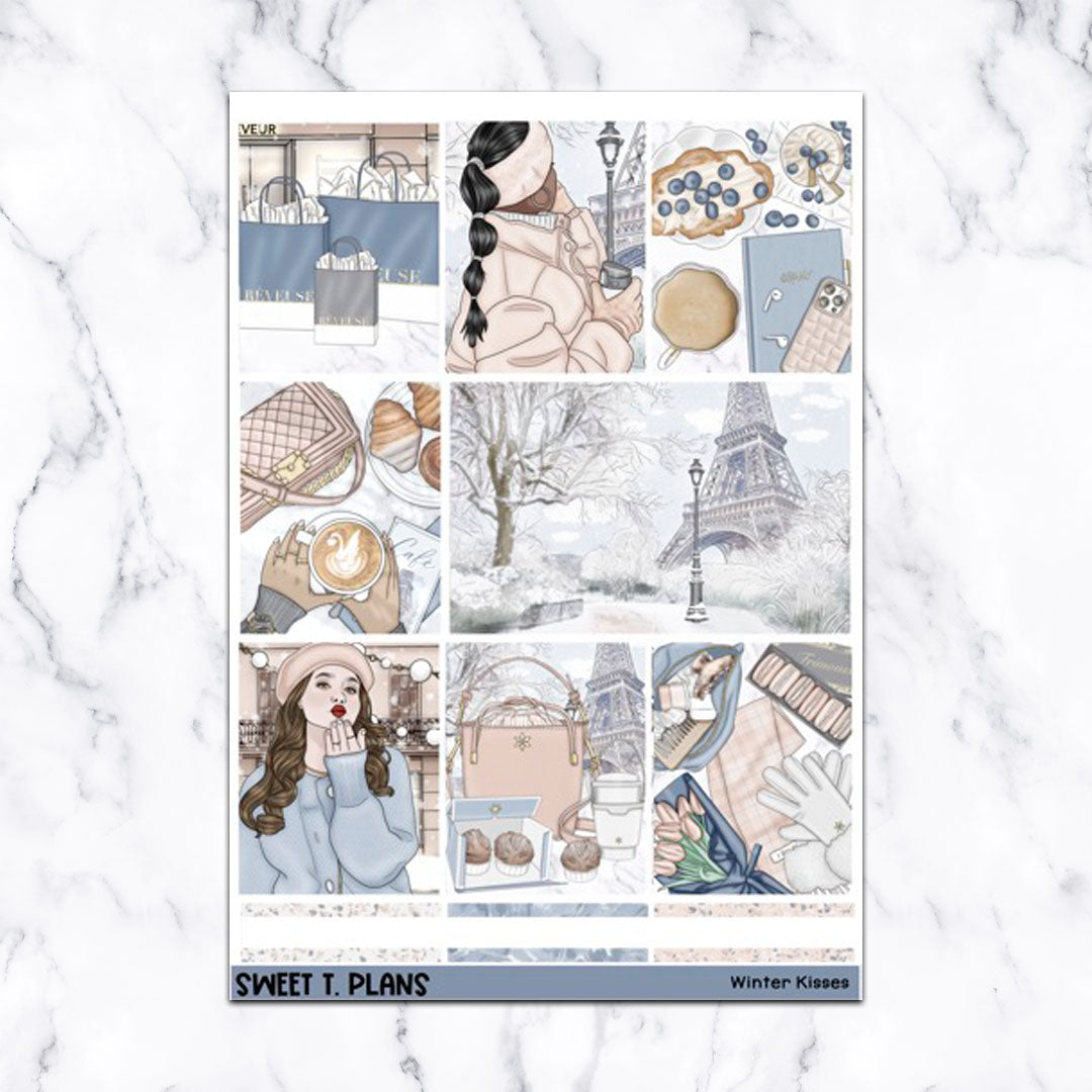Winter Kisses Weekly Sticker Kit Universal Vertical Planners