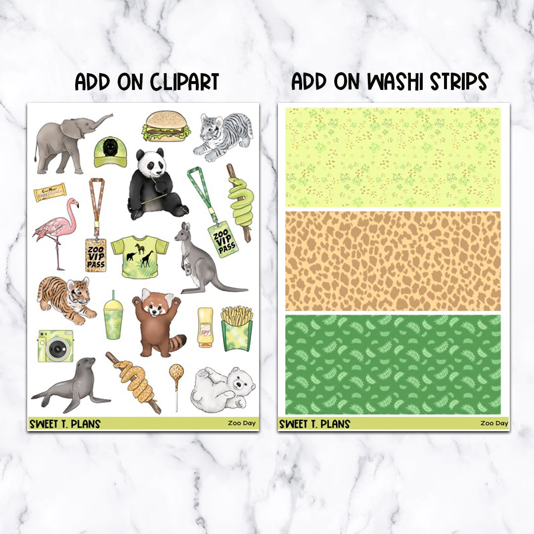 Zoo Day Vertical Mini/ B6 Print Pression Weekly Sticker Kit