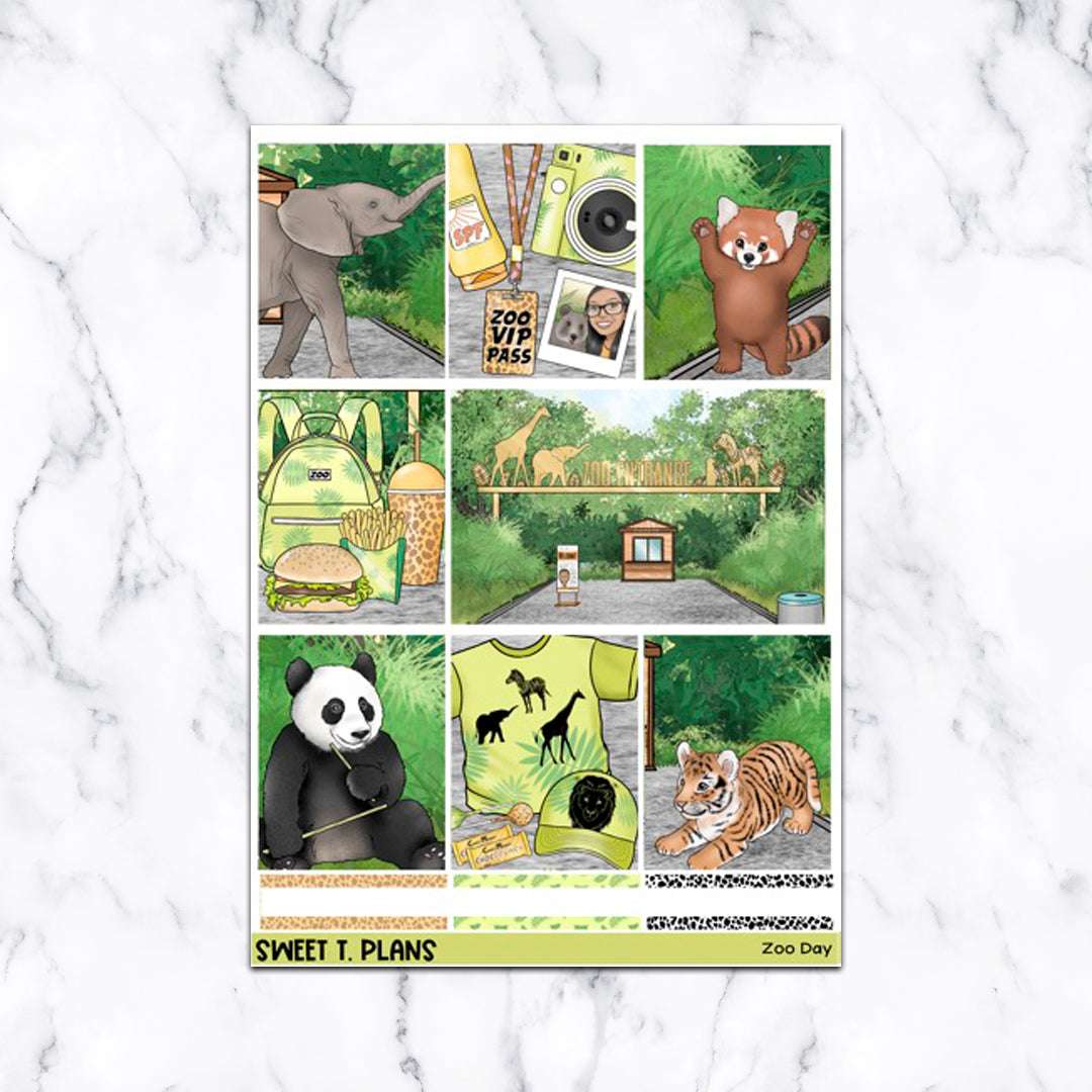 Zoo Day Weekly Sticker Kit Universal Vertical Planners