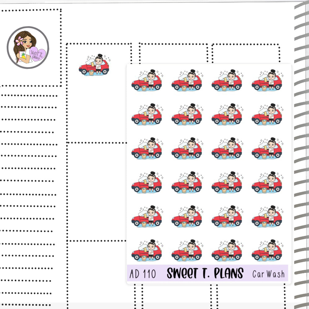 Aleyna Car Wash Planner Sticker Sheet (AD110)