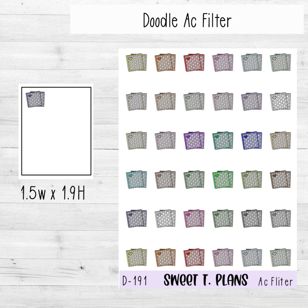 Ac Filter Planner Sticker Sheet (D191)