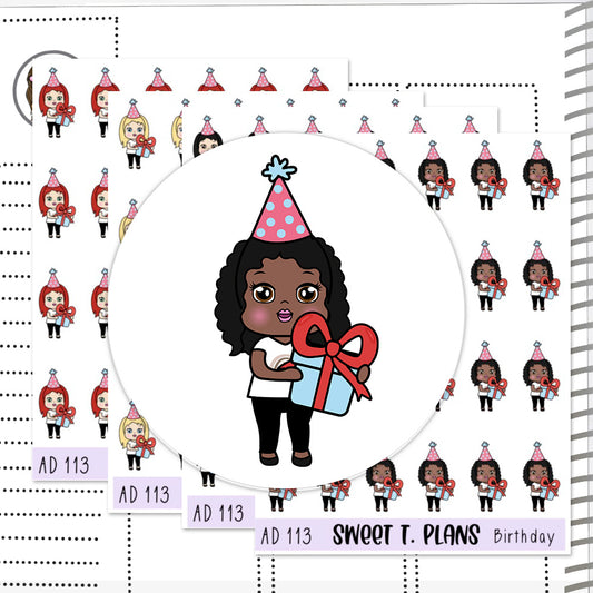 Aleyna Birthday Planner Sticker Sheet (AD113)