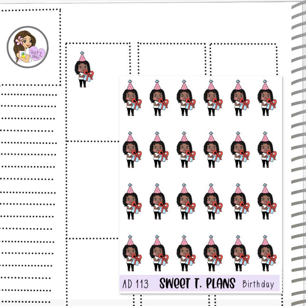 Aleyna Birthday Planner Sticker Sheet (AD113)