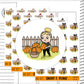 Aleyna Pumpkin Patch Picking Fall Autumn Halloween Planner Sticker Sheet (AD127)