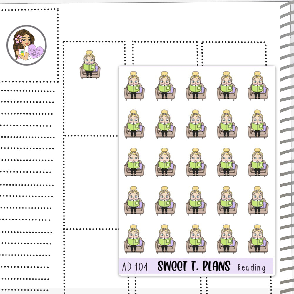 Aleyna Reading Books Planner Sticker Sheet (AD104)