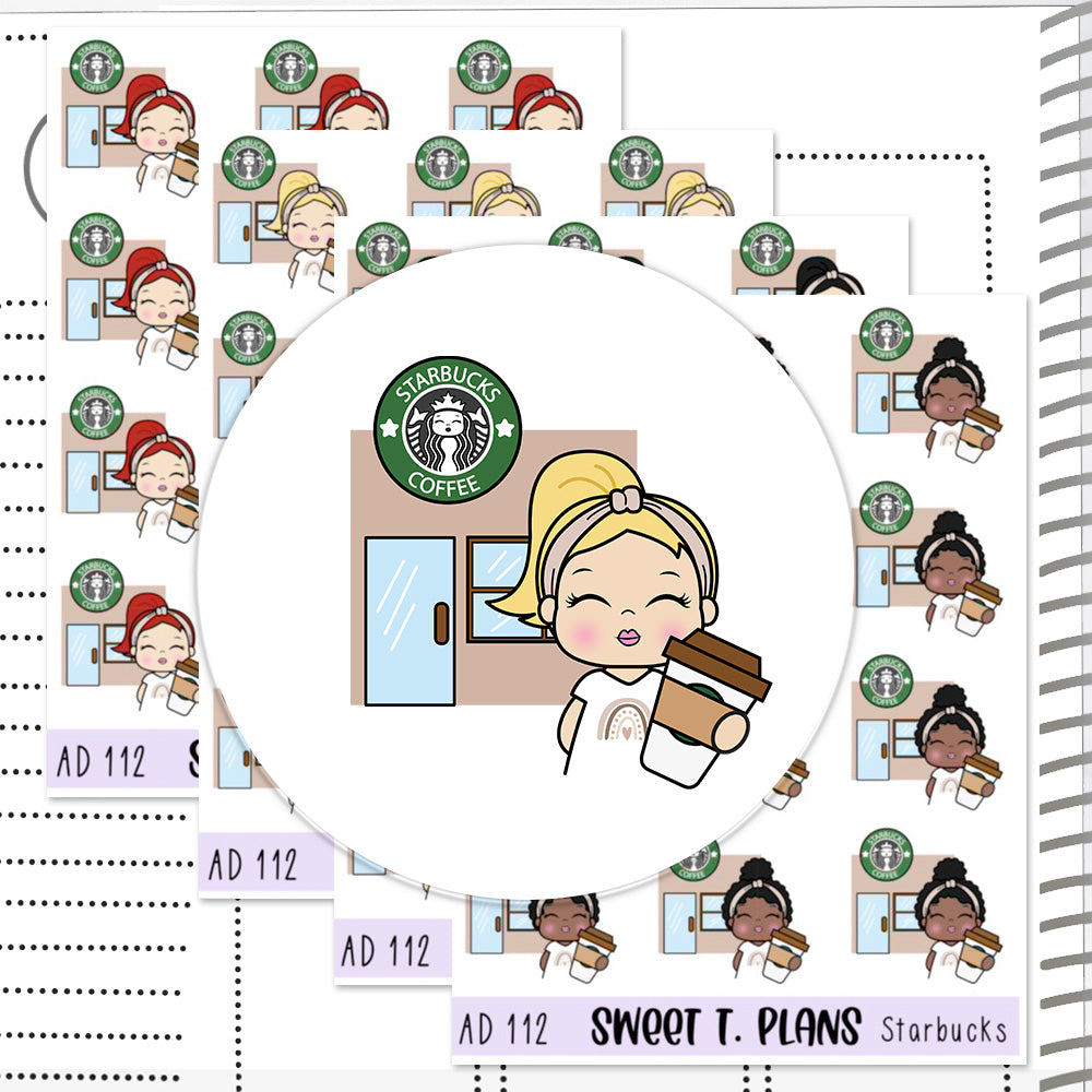 Aleyna Coffee Planner Sticker Sheet (AD112)