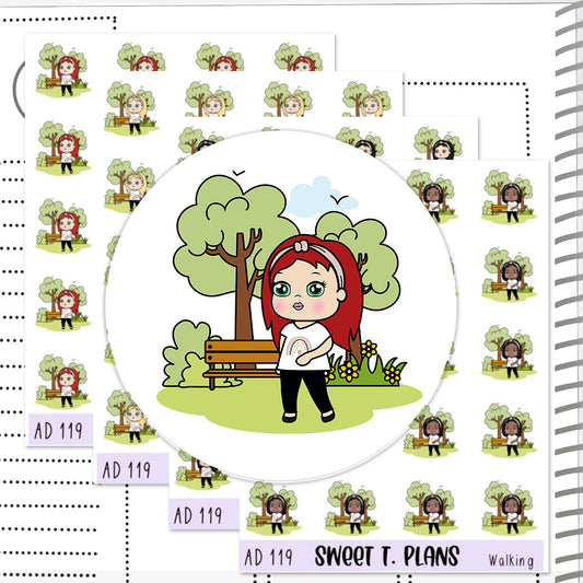 Aleyna Walking Park Go for a Walk Planner Sticker Sheet (AD119)