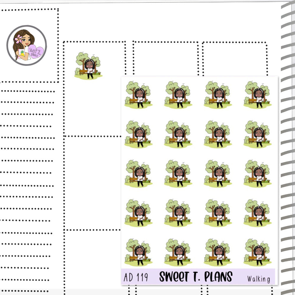 Aleyna Walking Park Go for a Walk Planner Sticker Sheet (AD119)