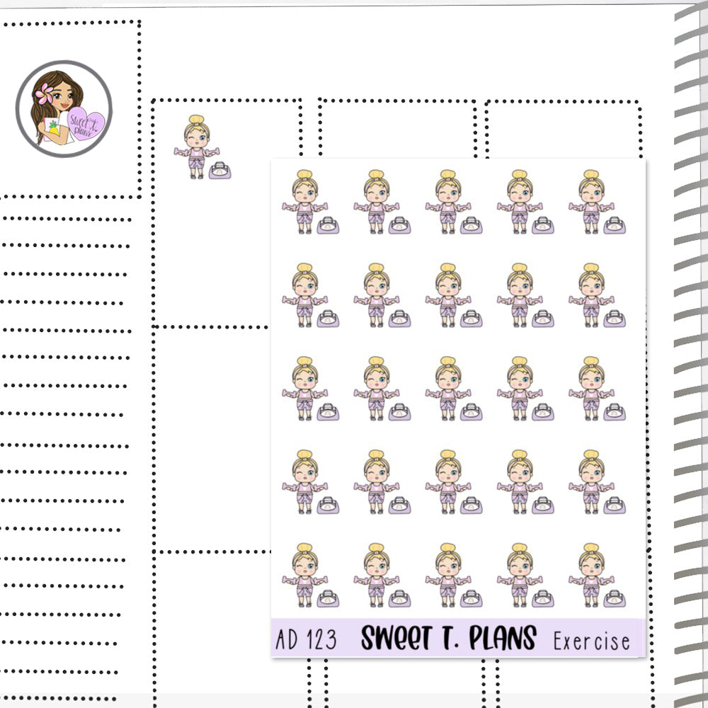 Aleyna Exercise Workout Planner Sticker Sheet (AD123)