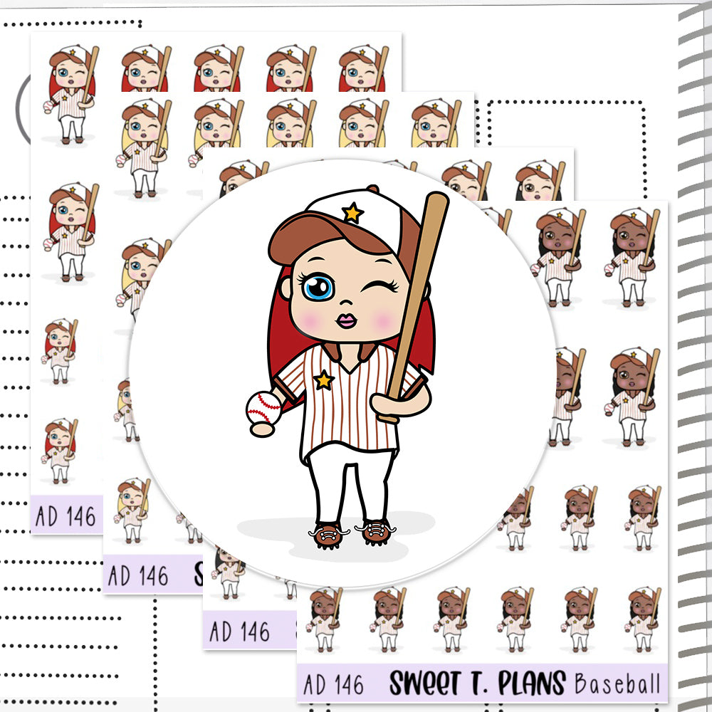 Aleyna Baseball Sports Planner Sticker Sheet (AD146)