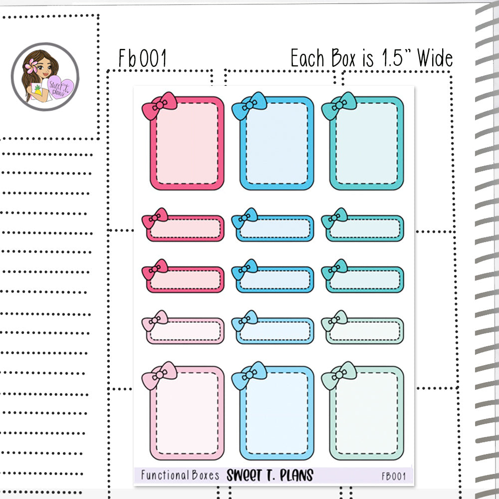 Bow Boxes Planner Sticker Sheet
