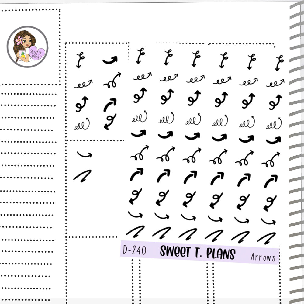 Arrows Doodle Planner Sticker Sheet