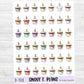 Birthday Cupcake Planner Sticker Sheet (D108)