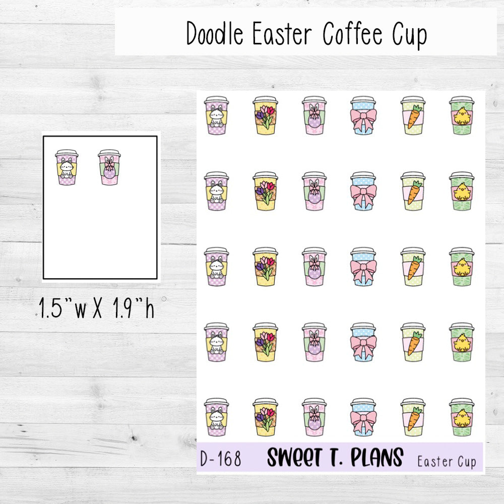 Easter Coffee To Go Cup Planner Sticker Sheet (D168)