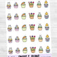 Easter Cupcake Planner Sticker Sheet (D167)