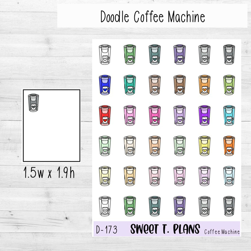 Coffee Machine Keurig Planner Sticker Sheet (D173)