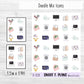 Mix Laundry Tv Show Bills Birthday Cleaning Icon Planner Sticker Sheet (D228)