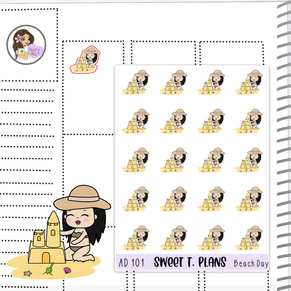 Aleyna Beach DaySummer Planner Sticker Sheet (AD101)