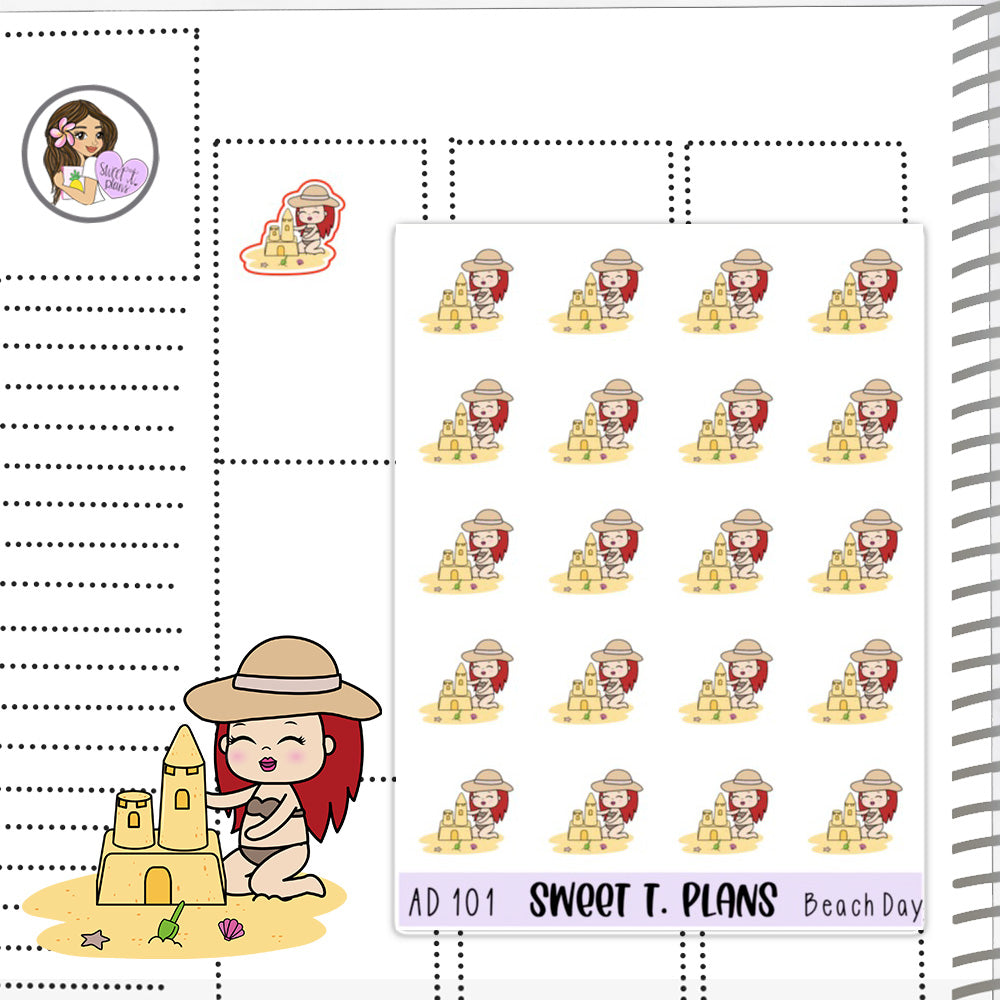 Aleyna Beach DaySummer Planner Sticker Sheet (AD101)