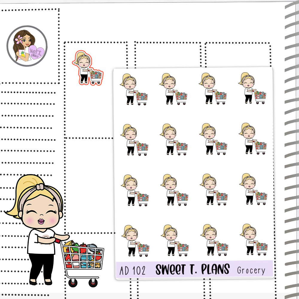 Aleyna Grocery Shopping Planner Sticker Sheet (AD102)