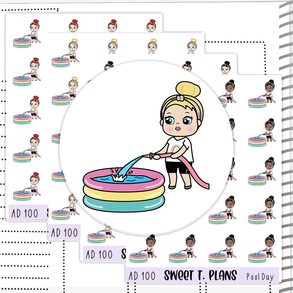 Aleyna Pool Day Summer Planner Sticker Sheet (AD100)