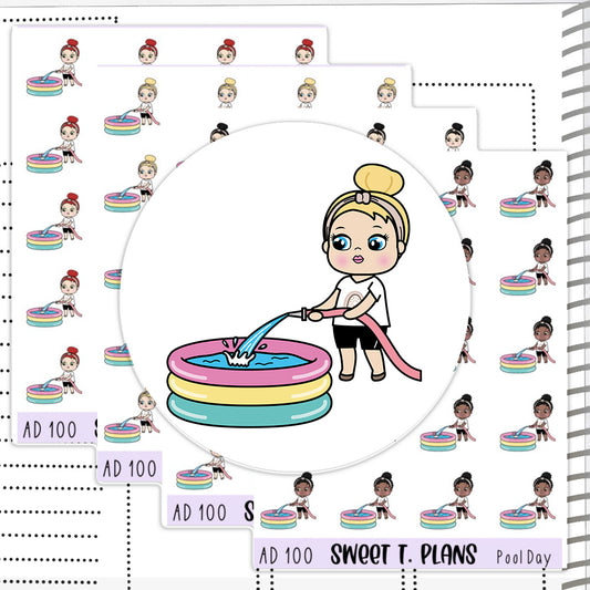 Aleyna Pool Day Summer Planner Sticker Sheet (AD100)