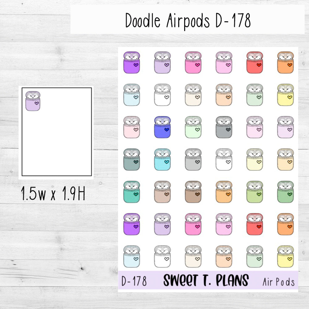 Airpods Planner Sticker Sheet (D178)