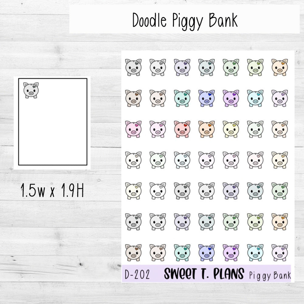 Piggy Bank Savings Planner Sticker Sheet (D202)
