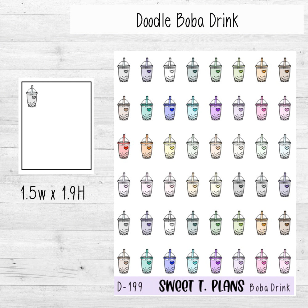 Boba Drink Planner Sticker Sheet (D199)