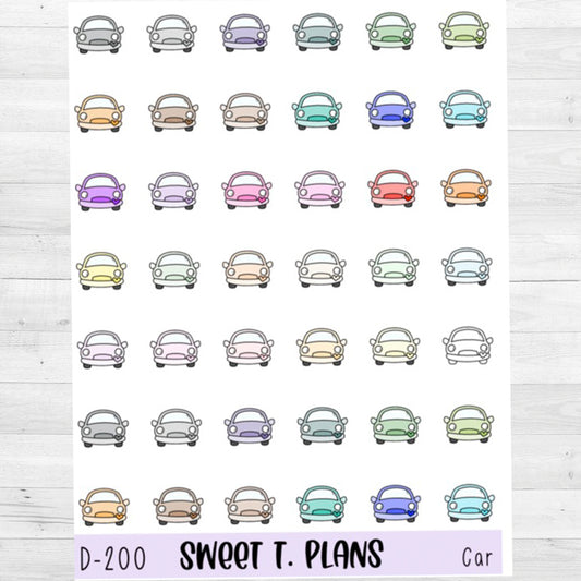Car Planner Sticker Sheet (D200)