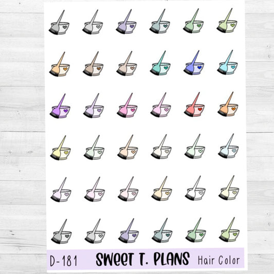 Hair Color Planner Sticker Sheet (D181)