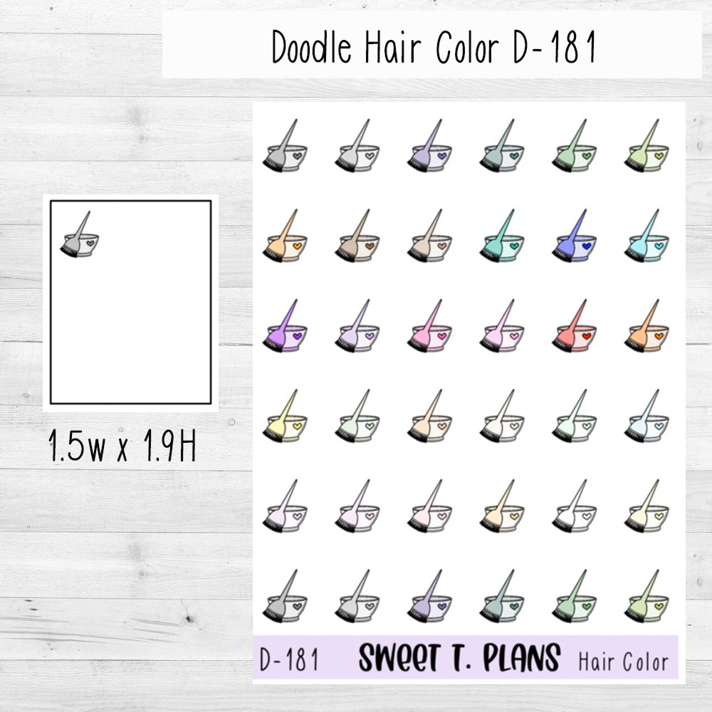 Hair Color Planner Sticker Sheet (D181)