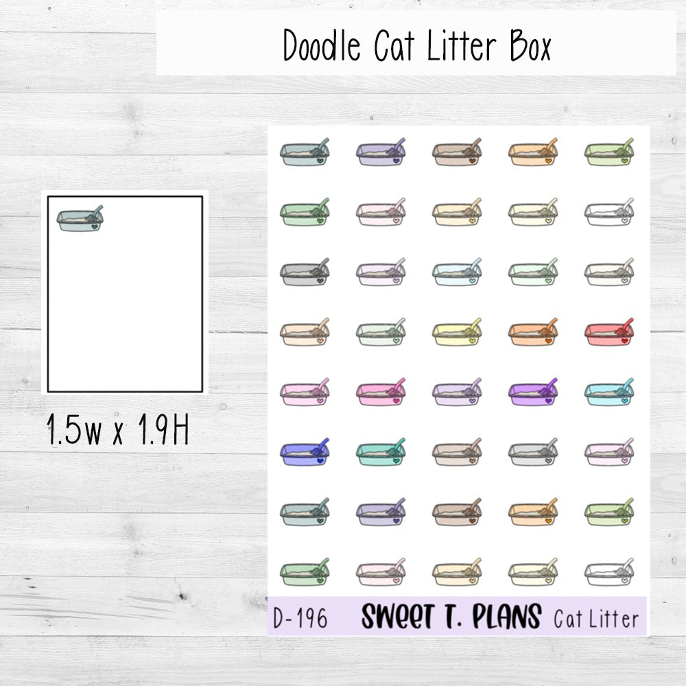 Cat Litter Box Planner Sticker Sheet (D196)
