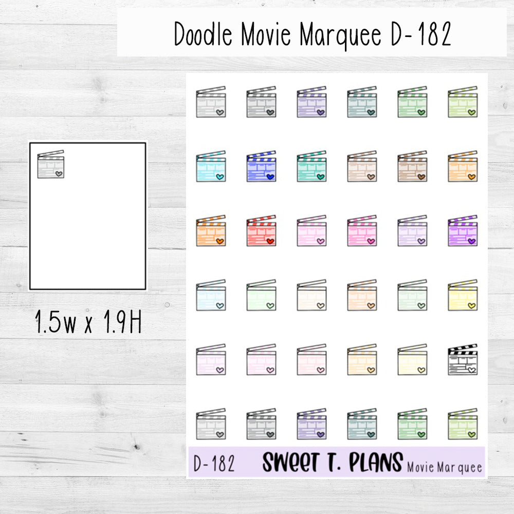 Movie Marquee Planner Sticker Sheet (D182)