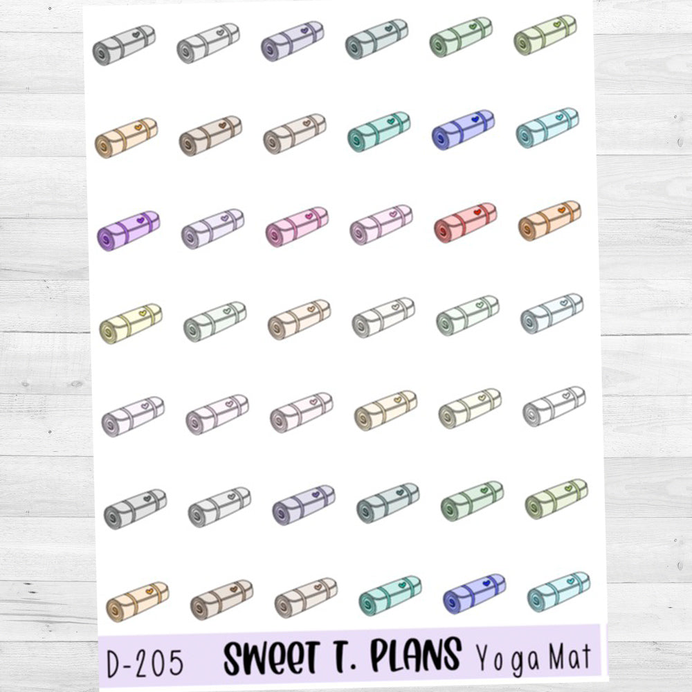 Yoga Mat Planner Sticker Sheet (D205)