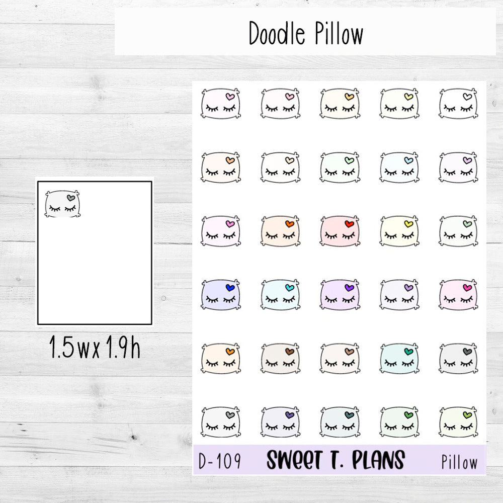 Pillow Sleep Time Nap Time  Planner Sticker Sheet (D109)