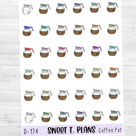 Coffee Pot Planner Sticker Sheet (D174)