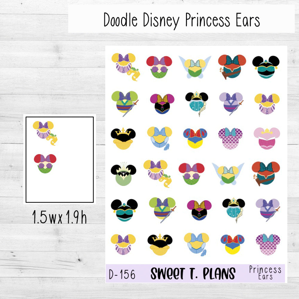 Princess Ears Planner Sticker Sheet (D156)