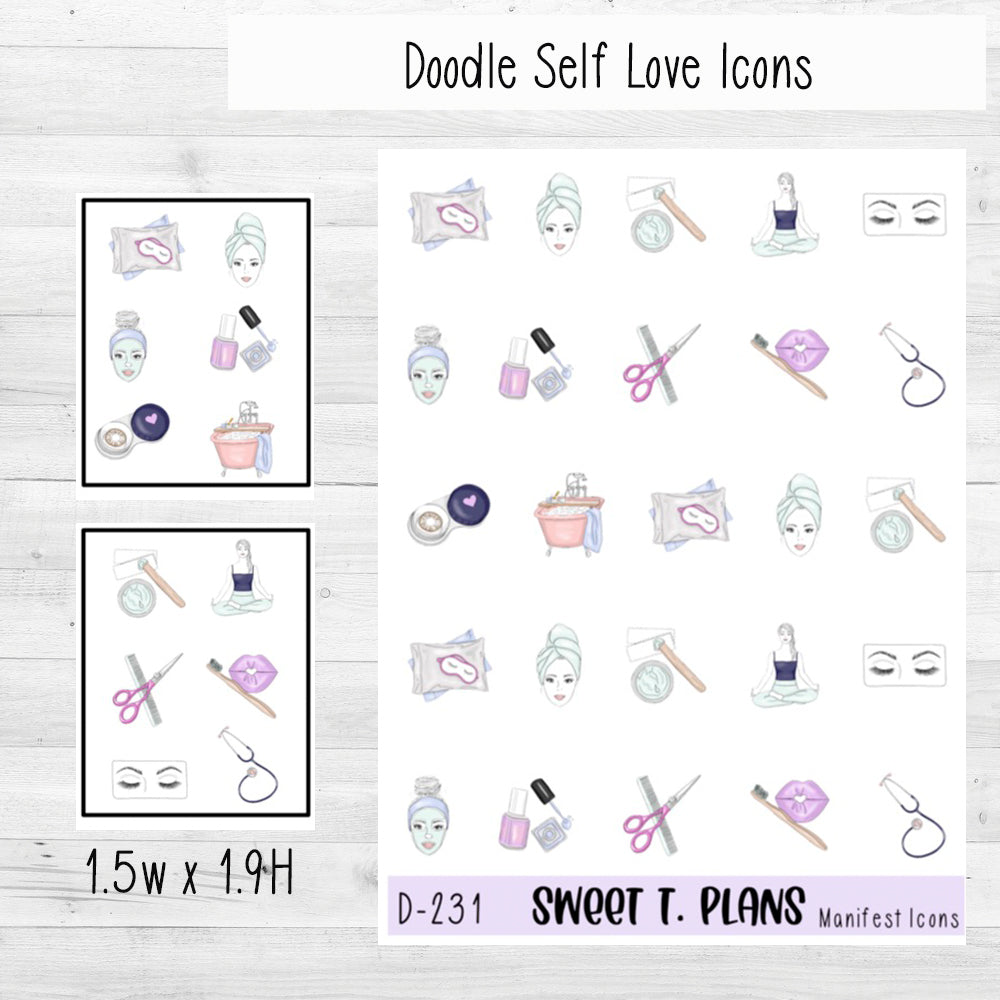 Self-Love Stickers – Savor Beauty Planner