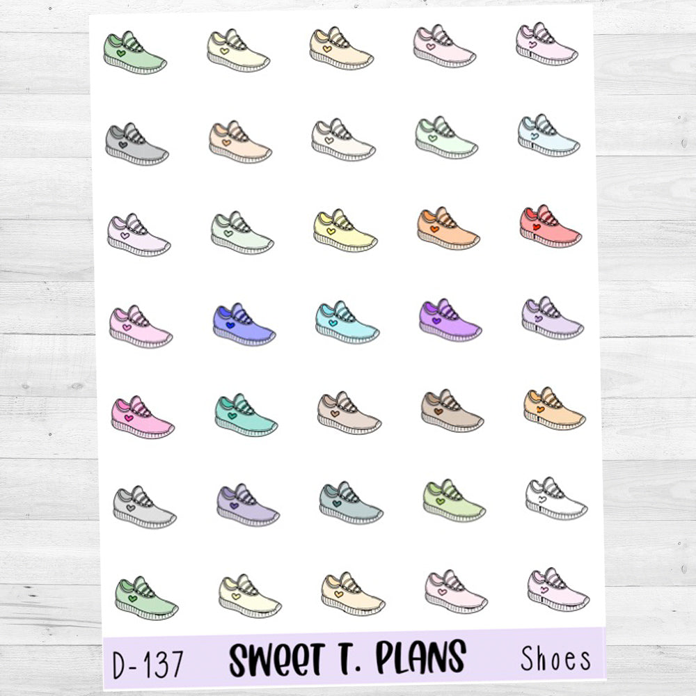 Running Shoes Planner Sticker Sheet (D137)