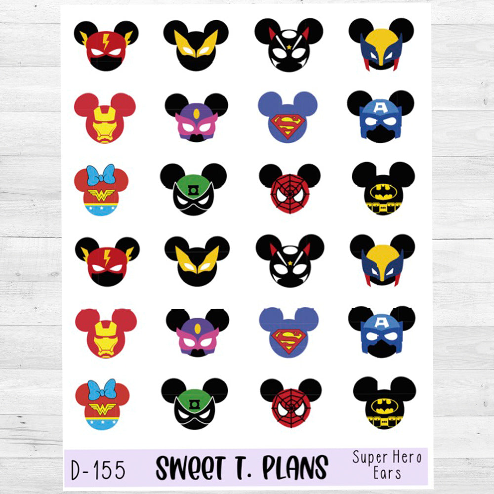 Superhero Ears  Planner Sticker Sheet (D155)