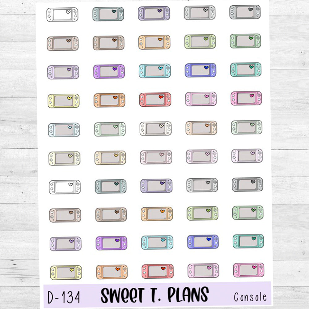 Switch Console Gaming Planner Sticker Sheet (D134)