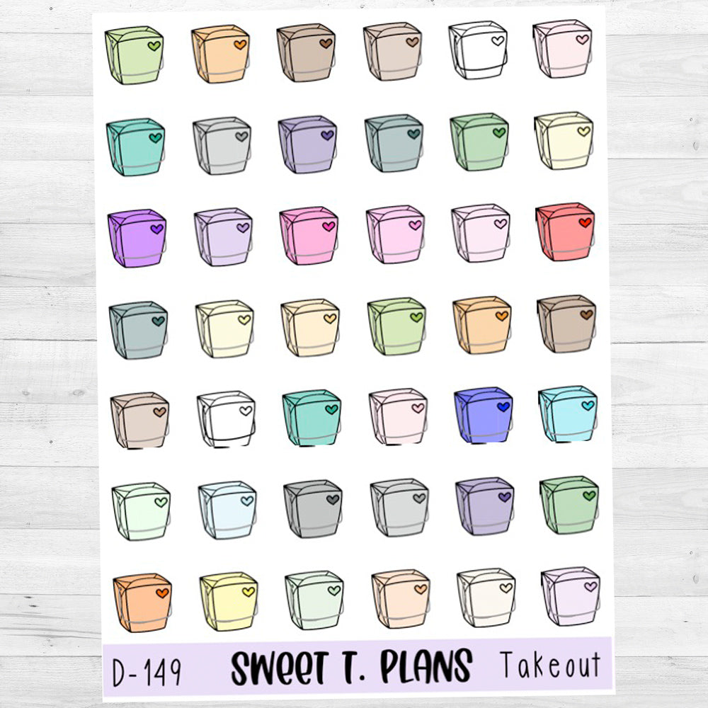 Takeout Container Planner Sticker Sheet (D149)