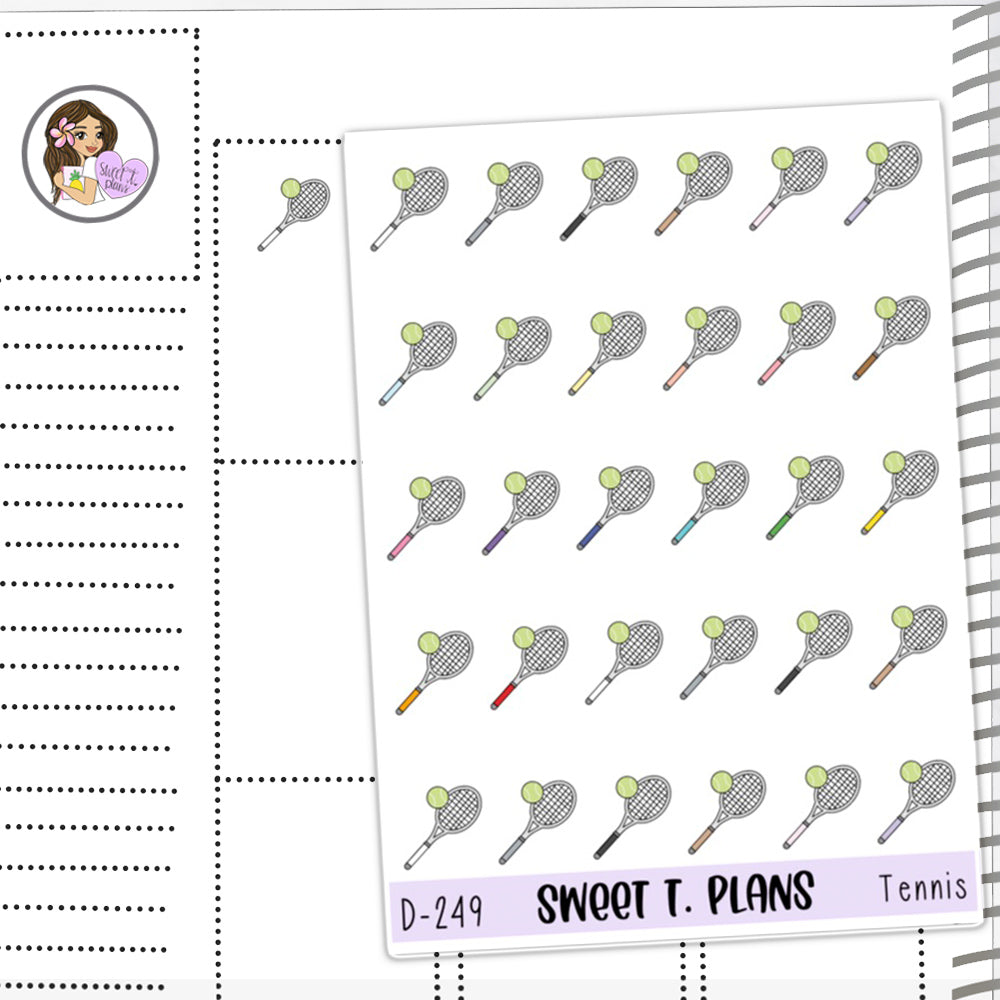 Doodle Tennis Planner Sticker Sheet  (D 249)
