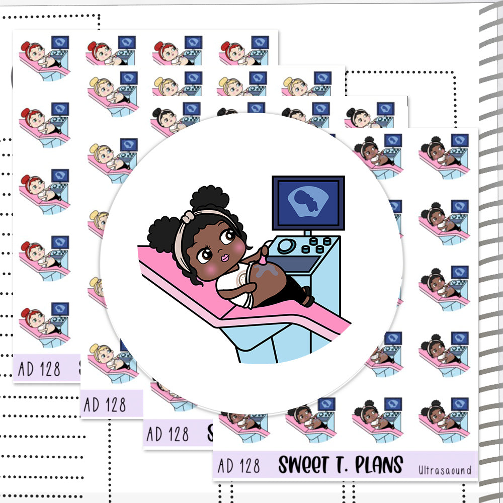 Aleyna Pregnancy Ultrasound Doctor Baby Appointment Baby Planner Sticker Sheet (AD128)