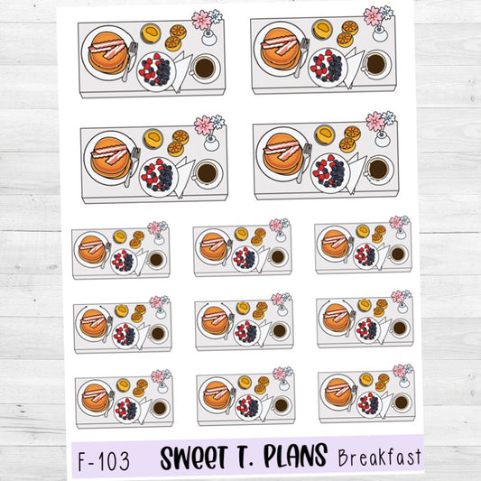 Breakfast Flat Lay Planner Sticker Sheet (F103)
