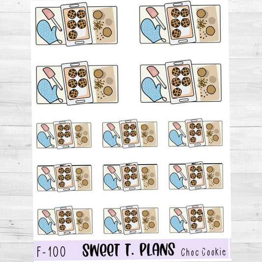 Chocolate Chip Cookies Baking Flat Lay Planner Sticker Sheet (F100)