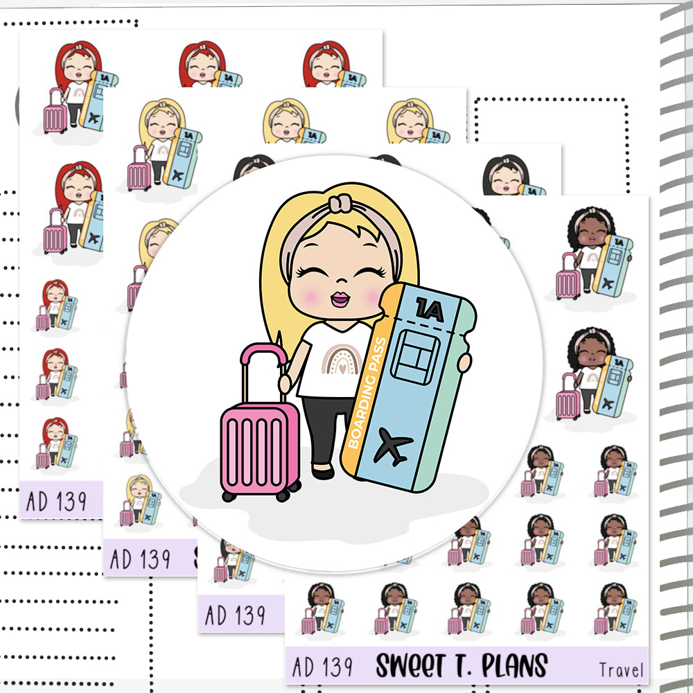 Aleyna Travel Flight Airport  Planner Sticker Sheet (AD139)